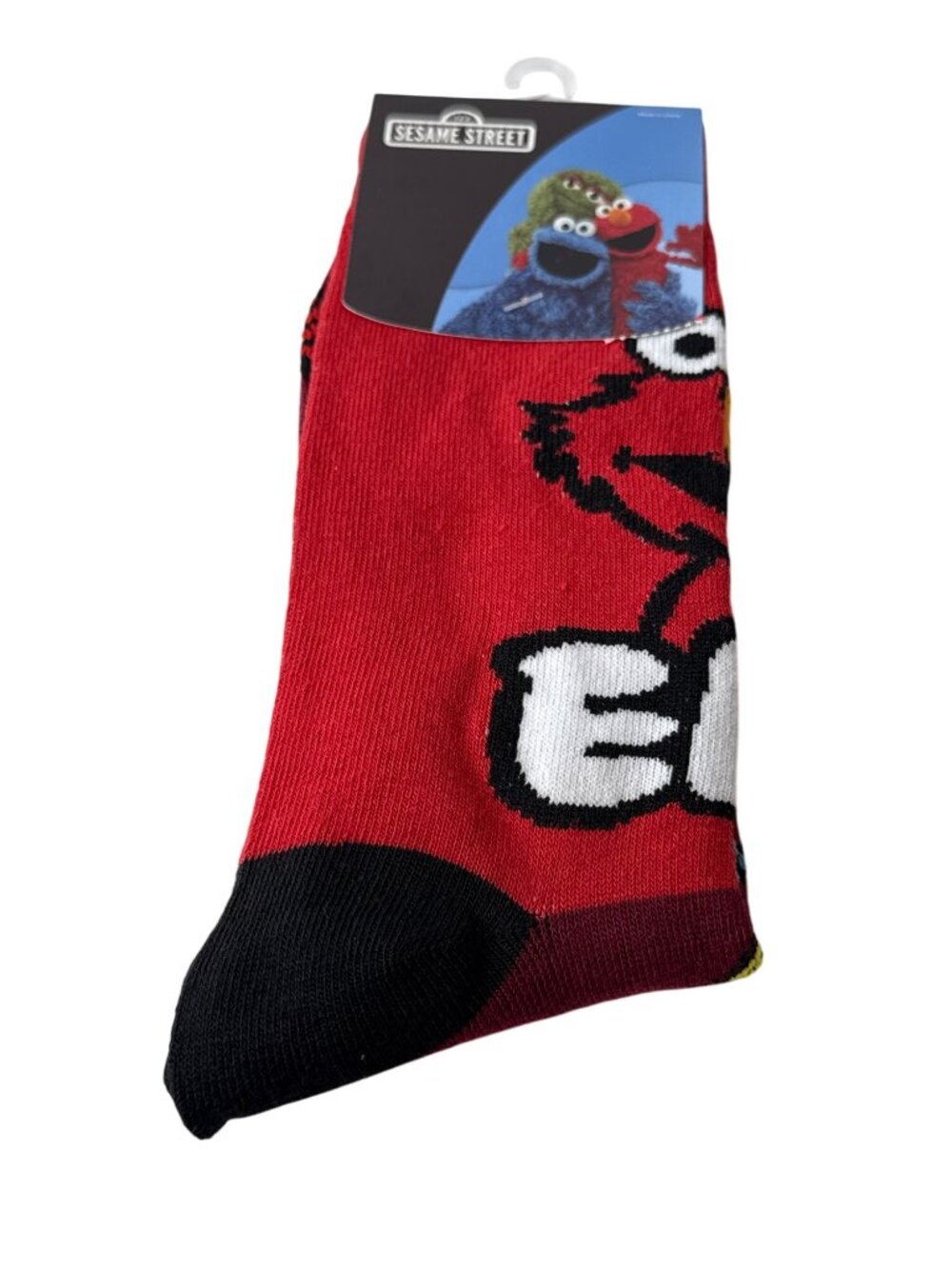 Elmo Crew Socks Red Sesame Street Mens Character Graphic NWT